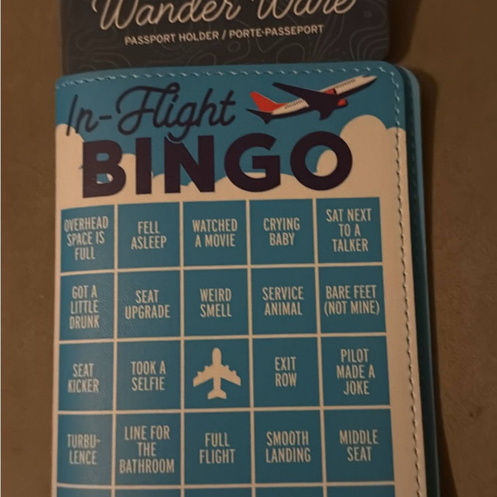 Fred Wander Wave Blue In-Flight Bingo Passport Holder